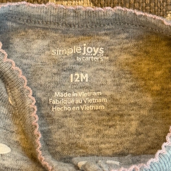 Carter's Pink and Gray Romper Bundle 12 months - Picture 3 of 7